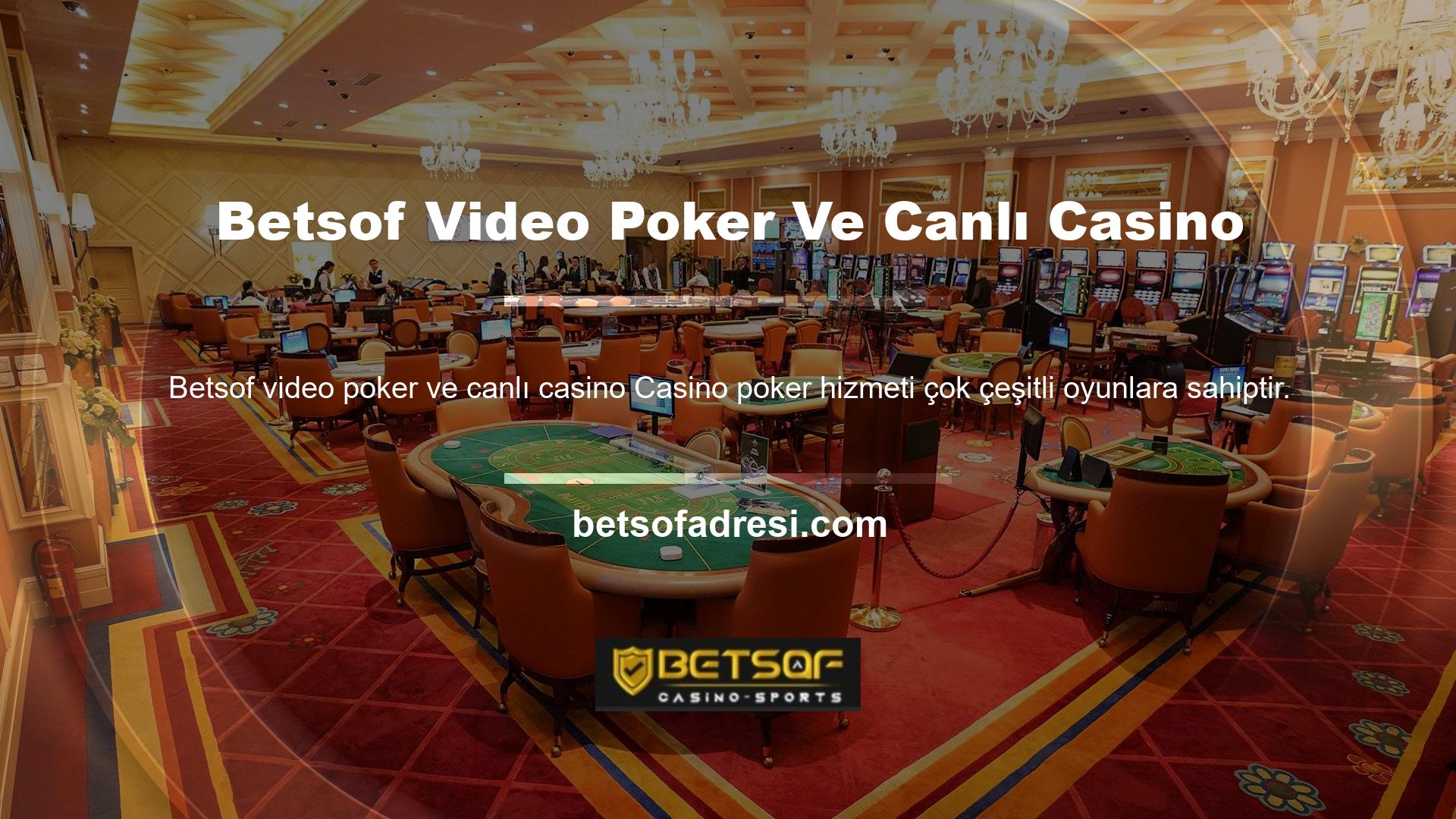 Play Poker hizmeti, poker oyunları oynamanın iki yolunu sunar: video ve canlı